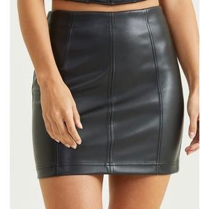 Leather Mini Skirt - Size M
